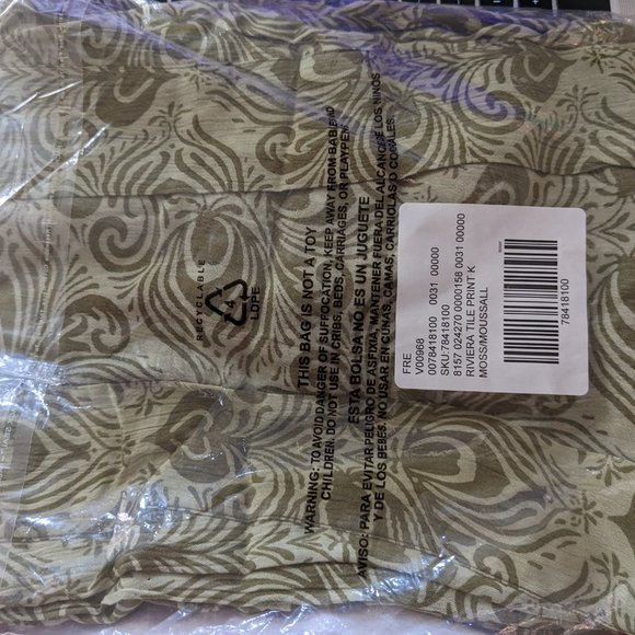 Free People kaftan moss green with pattern - free size - Picture 2 of 3